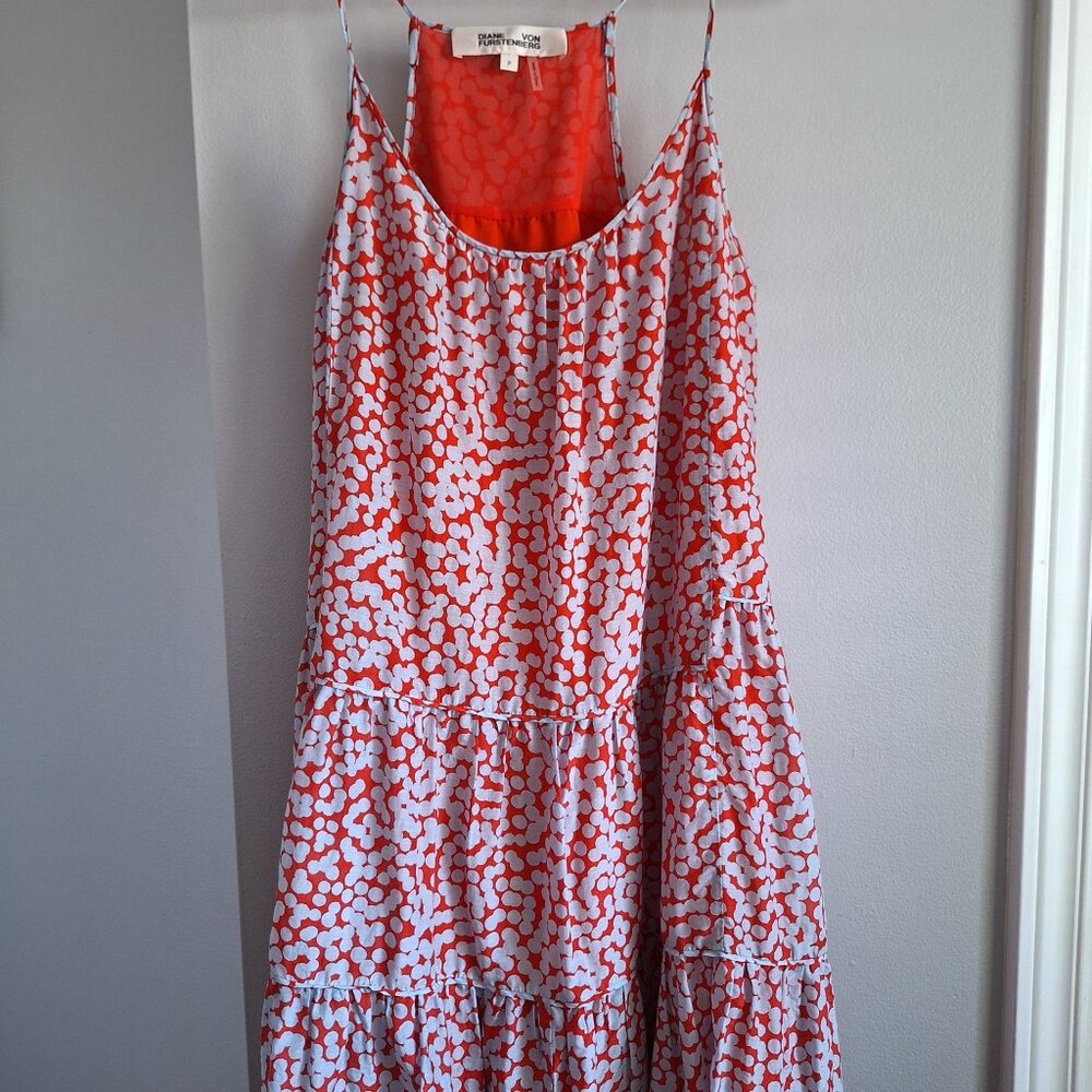 Diane von Furstenberg Cotton Silk Blend Sleeveless Dress